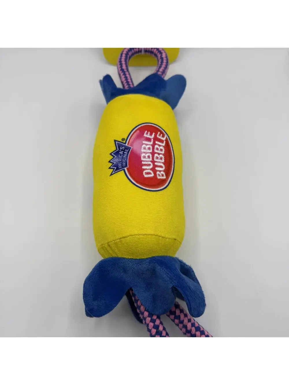 Dubble Bubble Dog Toy Interactive Tug Rope and Squeak 16” Tootsie Roll